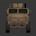 Military Themed Tank With Brown Armor Red Accents And Turret Structure