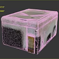 Vintage Distressed Storage Box With Worn Paint Finish And Metal Lid