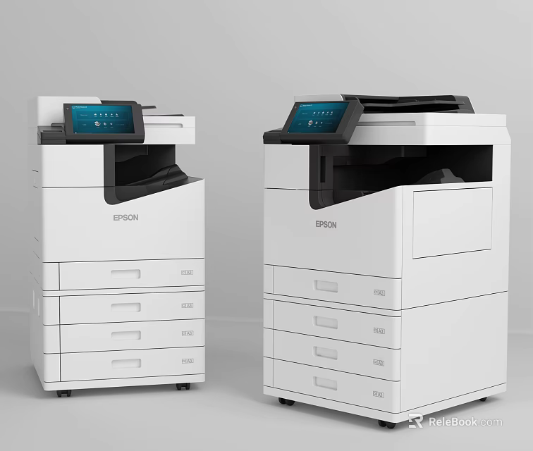 Modern EPSON Multifunction Office Appliances with Multiple Drawers and Display Screen 3d model 