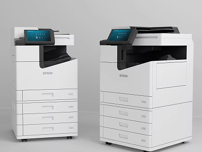 Modern EPSON Multifunction Office Appliances with Multiple Drawers and Display Screen 3d model