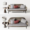 Modern Multi-person Sofa Casual Sofa Double Sofa Side 3d model