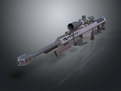Long Range Sniper Weapon With Precision Scope Long Barrel And Tactical Military Design 3d model
