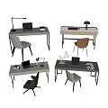 Modern Desks With Laptop Desk Lamp Chair And Small Plant