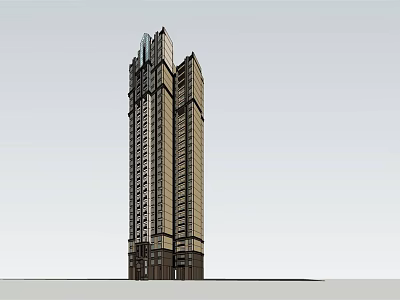 Modern Twin Tower High Rise Building With Glass Facade And Stone Exterior Design 3d model