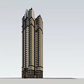 Modern Twin Tower High Rise Building With Glass Facade And Stone Exterior Design