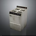 Stainless Steel Standalone Gas Stove With Four Burners And Storage Compartment
