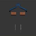 Traditional Chinese Architecture Model With Blue Tile Roof Red Decorative Walls And Gray Stone Base