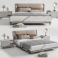 Modern Double Bed 3d model