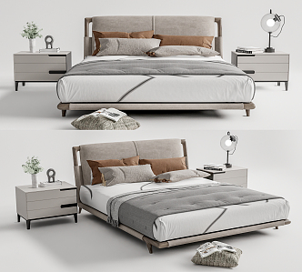 Modern Double Bed 3d model