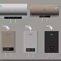 Midea Storage And Tankless Water Heaters With Digital Display In White Gold Black