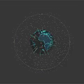 Blue Digital Globe With Interconnected Lines Dots And Network Structure On Dark Background