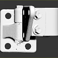 White Metal Hardware Hinge Tool With Mounting Holes And Sturdy Structure 3d model