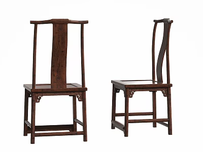 Traditional Chinese Wooden Leisure Chairs With High Back And Classic Design 3d model