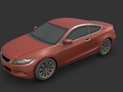 Red Sports Car Exterior With Black Windows And Silver Alloy Wheels 3d model
