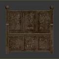 Traditional Wooden Bench With Carved Backrest Spherical Armrests And Storage Compartment