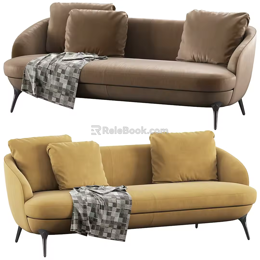 Minotti modern double sofa 3d model