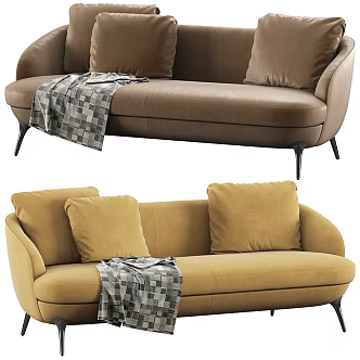 Minotti modern double sofa 3d model