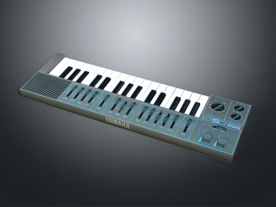 Professional YAMAHA Electronic Synthesizer With Piano Keys Control Knobs And Function Buttons 3d model