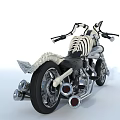 Unique Custom Motorcycle Design With Skull Handlebar Chain Accents And Chrome Details