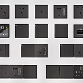 Black Home Switch Panels with Sockets Switches and Digital 3d model