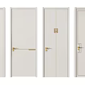 White Modern Interior Swing Doors With Various Handle Styles And Panel Designs 3d model