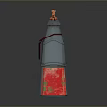 Transparent Glass Bottle With Red Liquid And Orange Cap For Daily Household Use