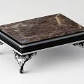 Luxurious Coffee Table With Marble Top And Silver Decorative Legs Ornate Base Design 3d model