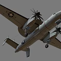 E-2 Hawkeye Fighter Jet With Tactical Airborne Early Warning AEW And Twin Turboprop