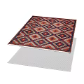 Multicolor Square Area Rug With Geometric Diamond Pattern And Tassel Edges 3d model