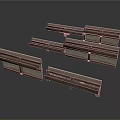 Wooden Train Track Model Set With Different Shapes And Curved Pieces