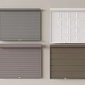 Different Design Garage Doors Featuring Roller Panel Styles And White Gray Brown Colors 3d model