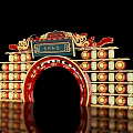 New Chinese style ancient building archway national tide entrance net red entrance meichen archway gate tower scenic spot gate national wind entrance 3d model