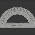 White Protractor Measuring Tool With Clear Scale And Numeric Markings