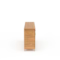 Wooden Cabinet With Woven Door Panels And Three Drawers Simple Design