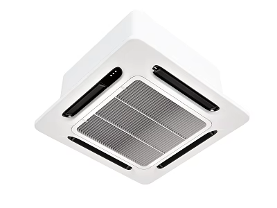 White Ceiling Mounted Air Conditioner Fan With Modern Grille And Air Outlet 3d model
