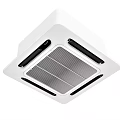 White Ceiling Mounted Air Conditioner Fan With Modern Grille And Air Outlet