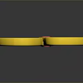 Yellow Scissors With Red Grip Handles And Shiny Metal Blades On Dark Surface