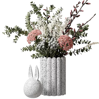 Modern Vase Plant Vase Flower Art 3d model