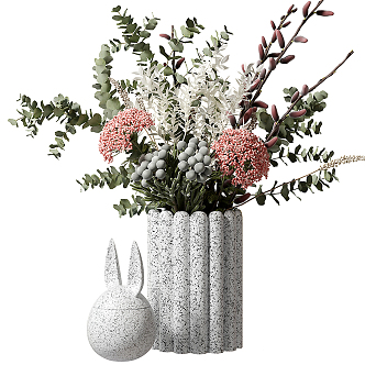 Modern Vase Plant Vase Flower Art 3d model