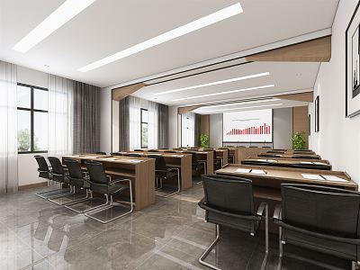 Modern Meeting Room Meeting Table and Chair 3d model