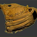 Yellow Leather Baseball Glove For Sports With Classic Design And Stitching