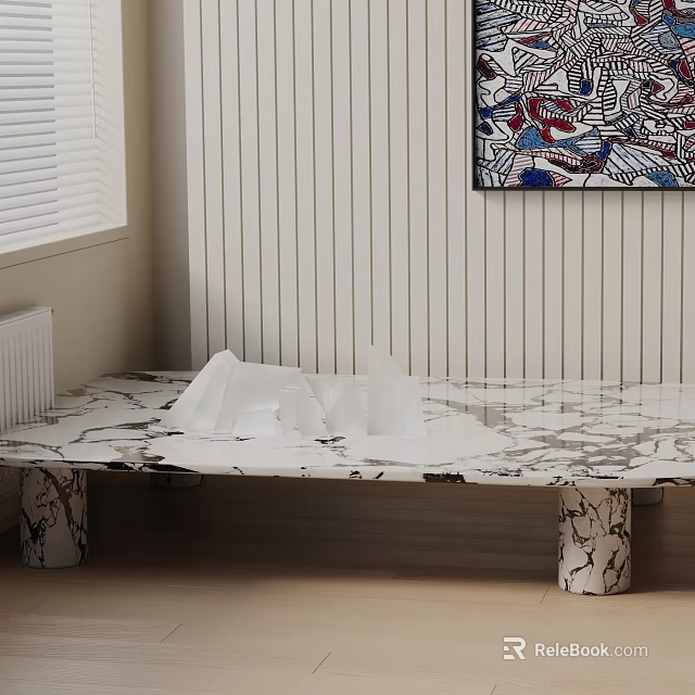 Modern Sofa and Coffee Table Set With Marble Tabletop And Stylish Legs Design 3d model 
