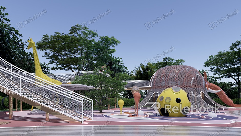 Modern children's play area children's area children's playground animal sculpture sketch elephant model