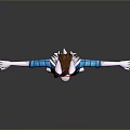 Rabbit Character In Blue Plaid Shirt And Orange Pants With Arms Outstretched