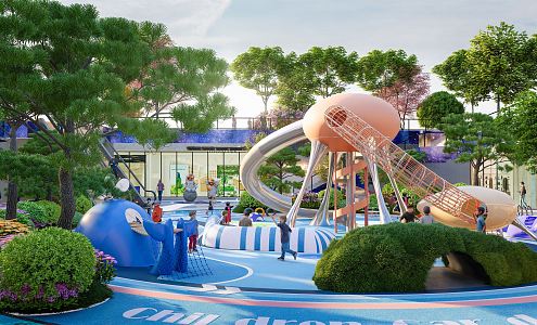 Modern children's play area 3d model