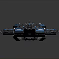 Futuristic Blue Sci Fi Spaceship With Intricate Metallic Structure And Detailed Design