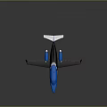 Modern Blue And Black Passenger Aircraft With Sleek Design And Reflective Surface