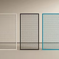 White Black and Blue Room Dividers With Perforated Mesh Design For Modern Interior