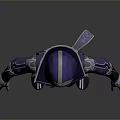 Purple Hooded Character Outfit With White Accents Armored Details And Gloves