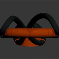 Functional Sports Equipment With Circular Dial Black Stand Orange Green Elements And Red Component